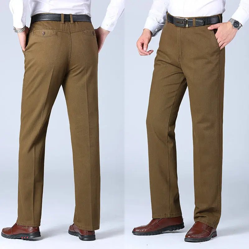 Mens Trousers Business Casual Pants Autumn Spring Dress Straight Pants Black Suit Pants Loose Formal Dress Pants - PratSN