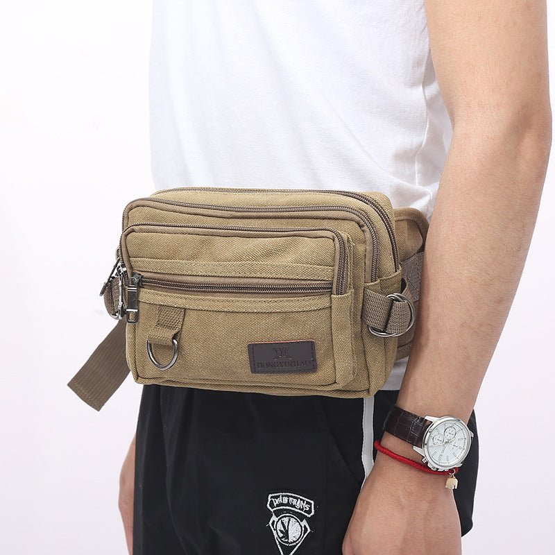 Men's Waist Bag Hip Bag Fanny Pack With 4 - Zipper Pockets With Adjustable For Outdoors Workout Traveling - PratSN