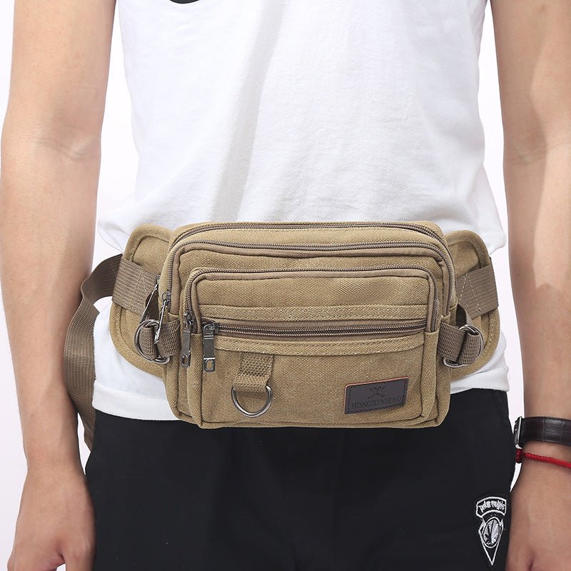 Men's Waist Bag Hip Bag Fanny Pack With 4 - Zipper Pockets With Adjustable For Outdoors Workout Traveling - PratSN