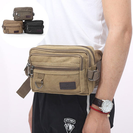 Men's Waist Bag Hip Bag Fanny Pack With 4 - Zipper Pockets With Adjustable For Outdoors Workout Traveling - PratSN