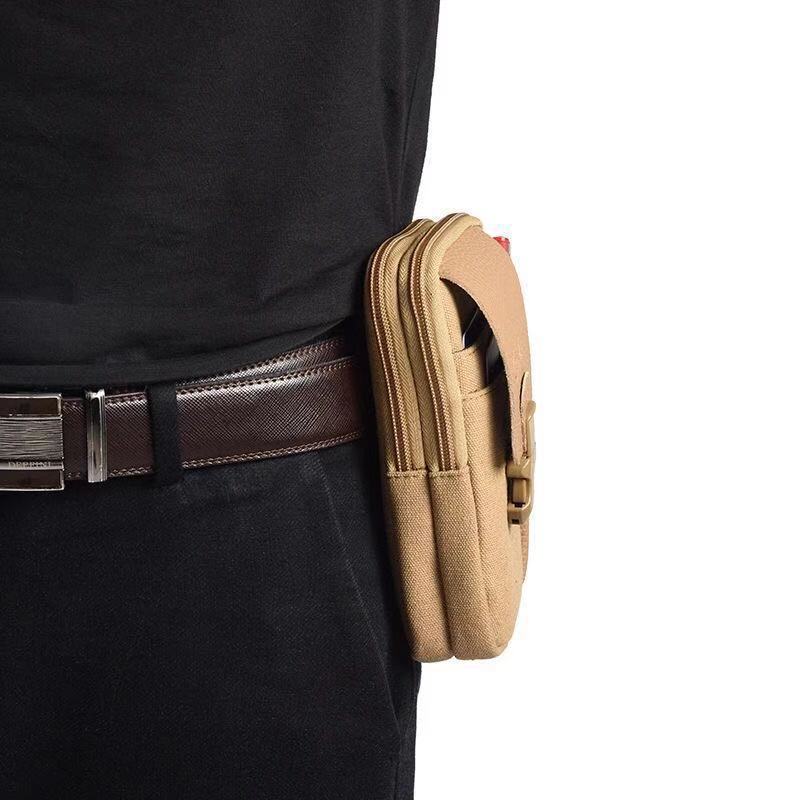 Men's Waist Bag Wear Canvas Belt Outdoor Sports - PratSN