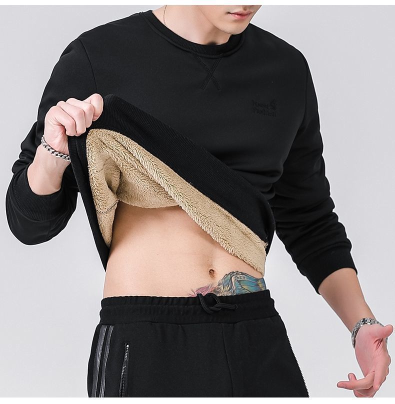 Men's Winter Cardigan Fleece Lined Thick Round Neck Top - PratSN