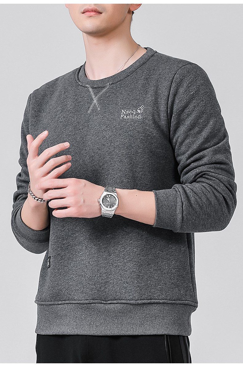 Men's Winter Cardigan Fleece Lined Thick Round Neck Top - PratSN