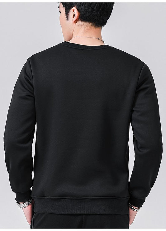 Men's Winter Cardigan Fleece Lined Thick Round Neck Top - PratSN