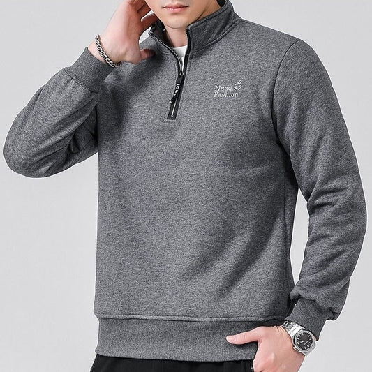 Men's Winter Cardigan Fleece Lined Thick Round Neck Top - PratSN