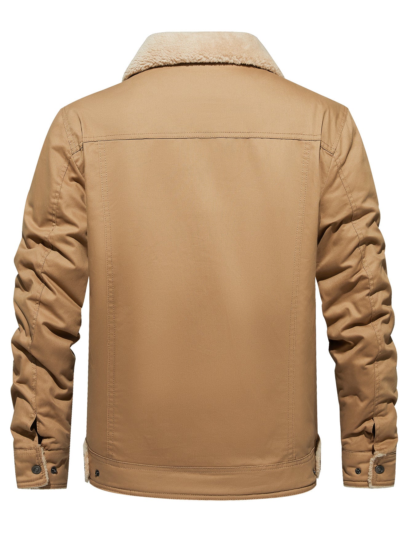 Men's Winter Jacket Lined Sherpa Jacket Warm Trucker Coat Multi Pocket - PratSN