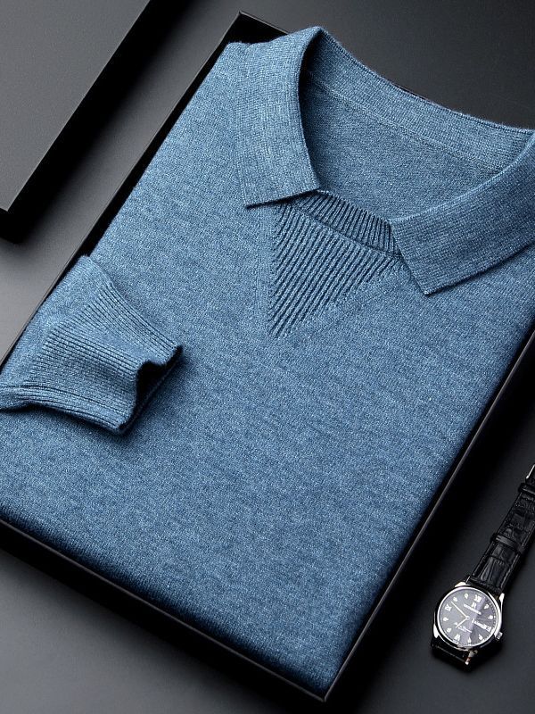Men's Winter Knitwear Lapel Fashion Leisure Pullover Bottoming Shirt - PratSN
