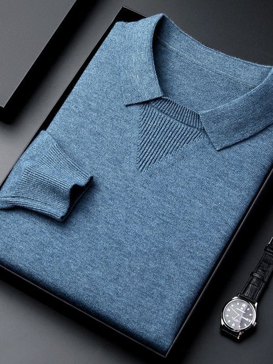 Men's Winter Knitwear Lapel Fashion Leisure Pullover Bottoming Shirt - PratSN