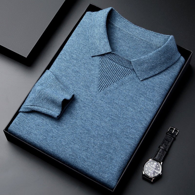 Men's Winter Knitwear Lapel Fashion Leisure Pullover Bottoming Shirt - PratSN