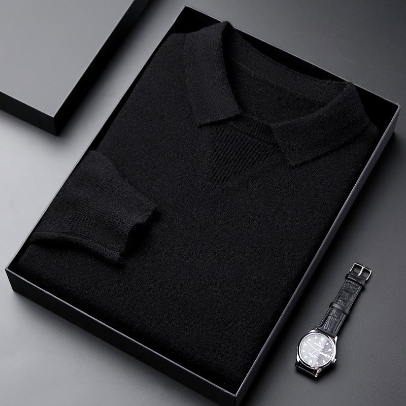Men's Winter Knitwear Lapel Fashion Leisure Pullover Bottoming Shirt - PratSN