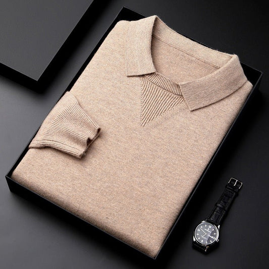 Men's Winter Knitwear Lapel Fashion Leisure Pullover Bottoming Shirt - PratSN