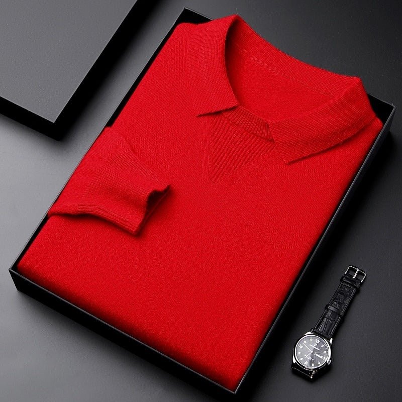 Men's Winter Knitwear Lapel Fashion Leisure Pullover Bottoming Shirt - PratSN