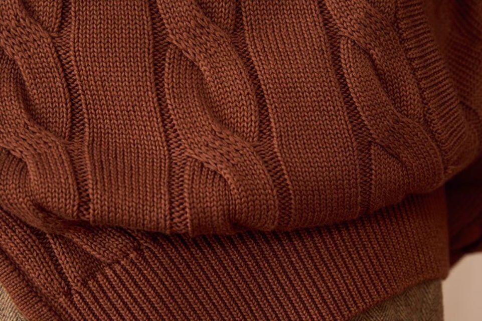 Men's Winter Pure Cotton Knitted British Thickened Heavy Weight Twisted Double Zipper Cardigan - PratSN