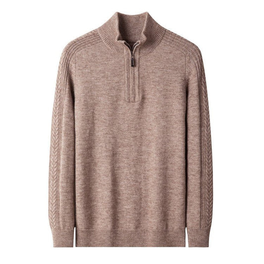 Men's Zipper High Neck Thickened Woolen Sweater - PratSN