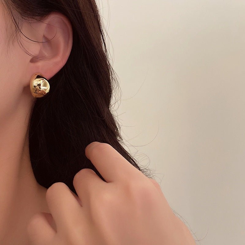 Metal Irregular C - Shaped Earrings Cold Wind Fashionable Temperament - PratSN