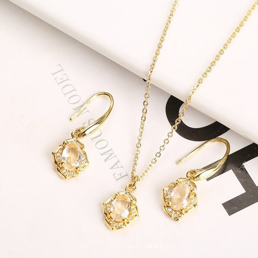 Micro - inlaid Crystal Zircon Inlaid Three - piece Set - PratSN