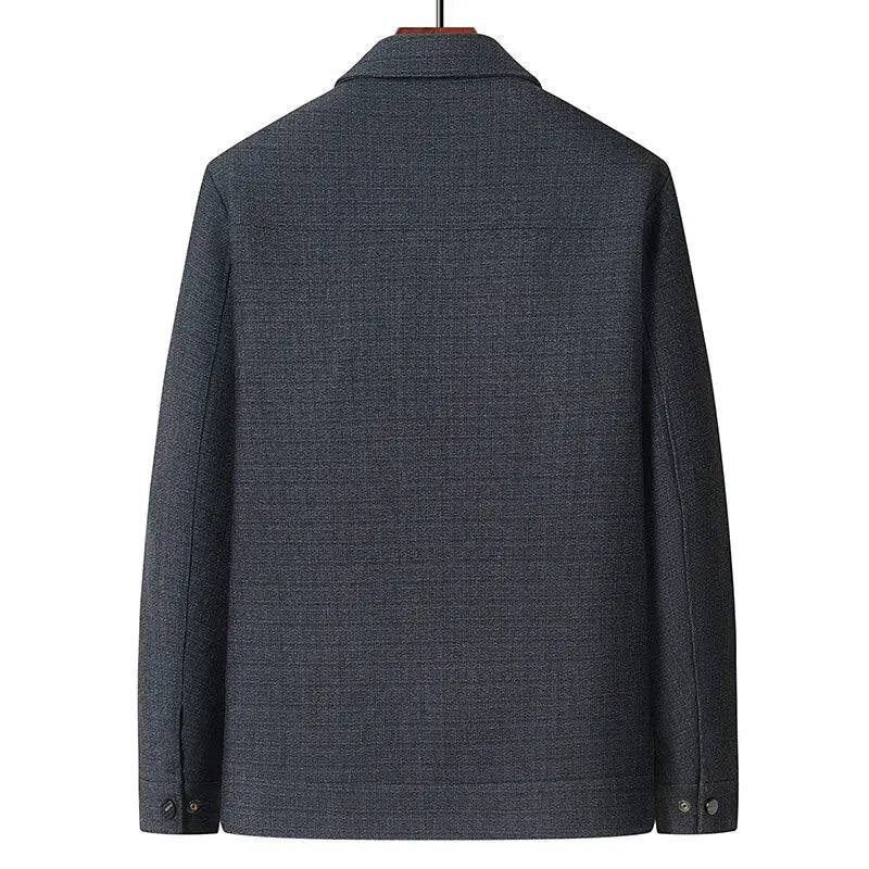 Middle - aged men's spring and autumn jacket business casual dad suit middle - aged and elderly lapel zipper top coat - PratSN
