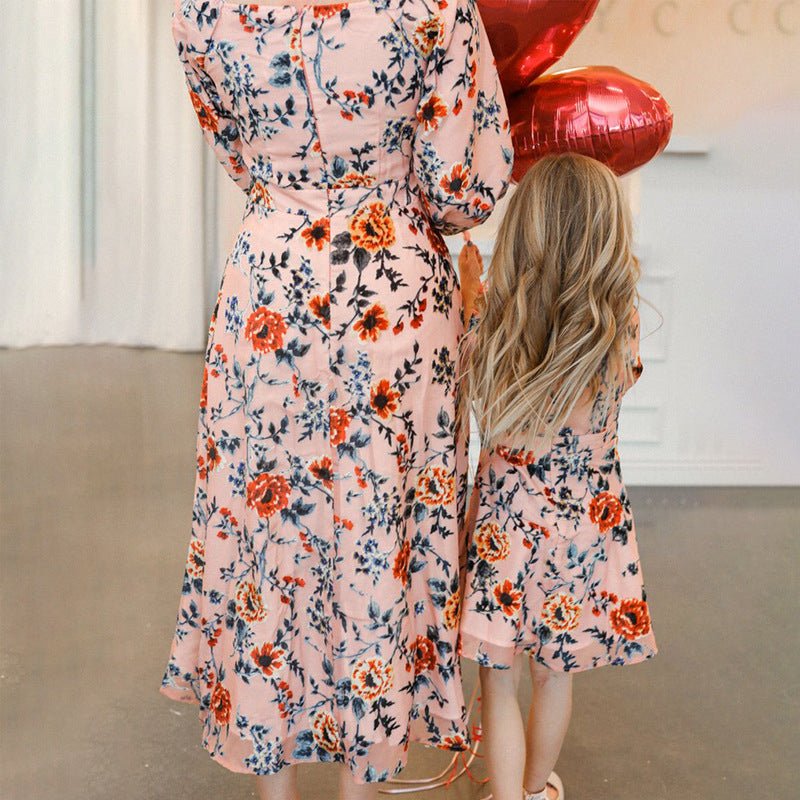 Mother And Daughter Floral Print Dress - PratSN