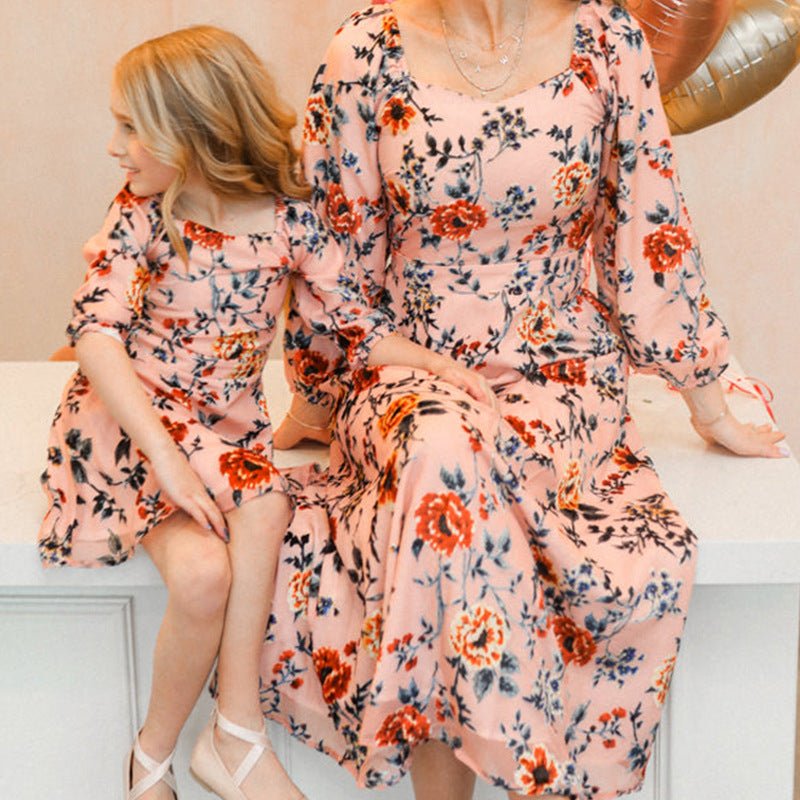 Mother And Daughter Floral Print Dress - PratSN