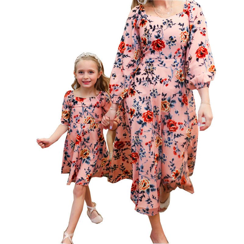 Mother And Daughter Floral Print Dress - PratSN