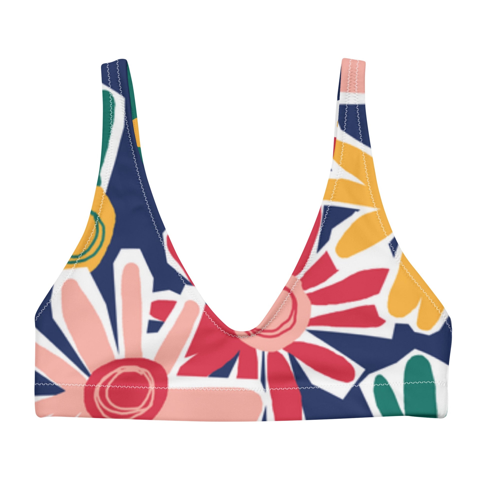 Multicolor Floral Padded Bikini Top & Beach Dress | Swimsuit Top for Beach Lovers - PratSN