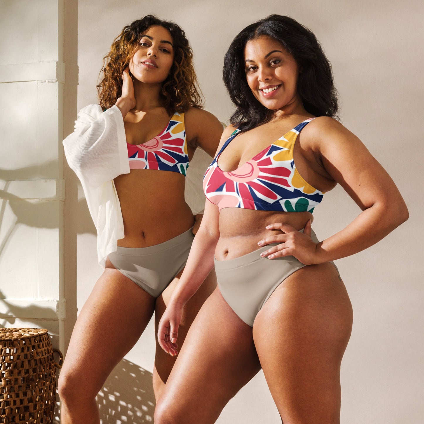 Multicolor Floral Padded Bikini Top & Beach Dress | Swimsuit Top for Beach Lovers - PratSN