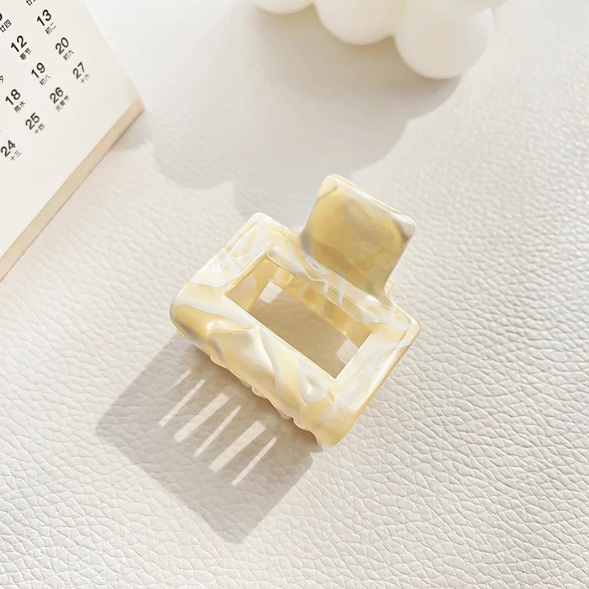 Muweordy Fashion Acetate Hollow Square Hair Claws Crab Hair Clips Marble Print Ponytail Shark Clip Barrettes Hair Accessories - PratSN