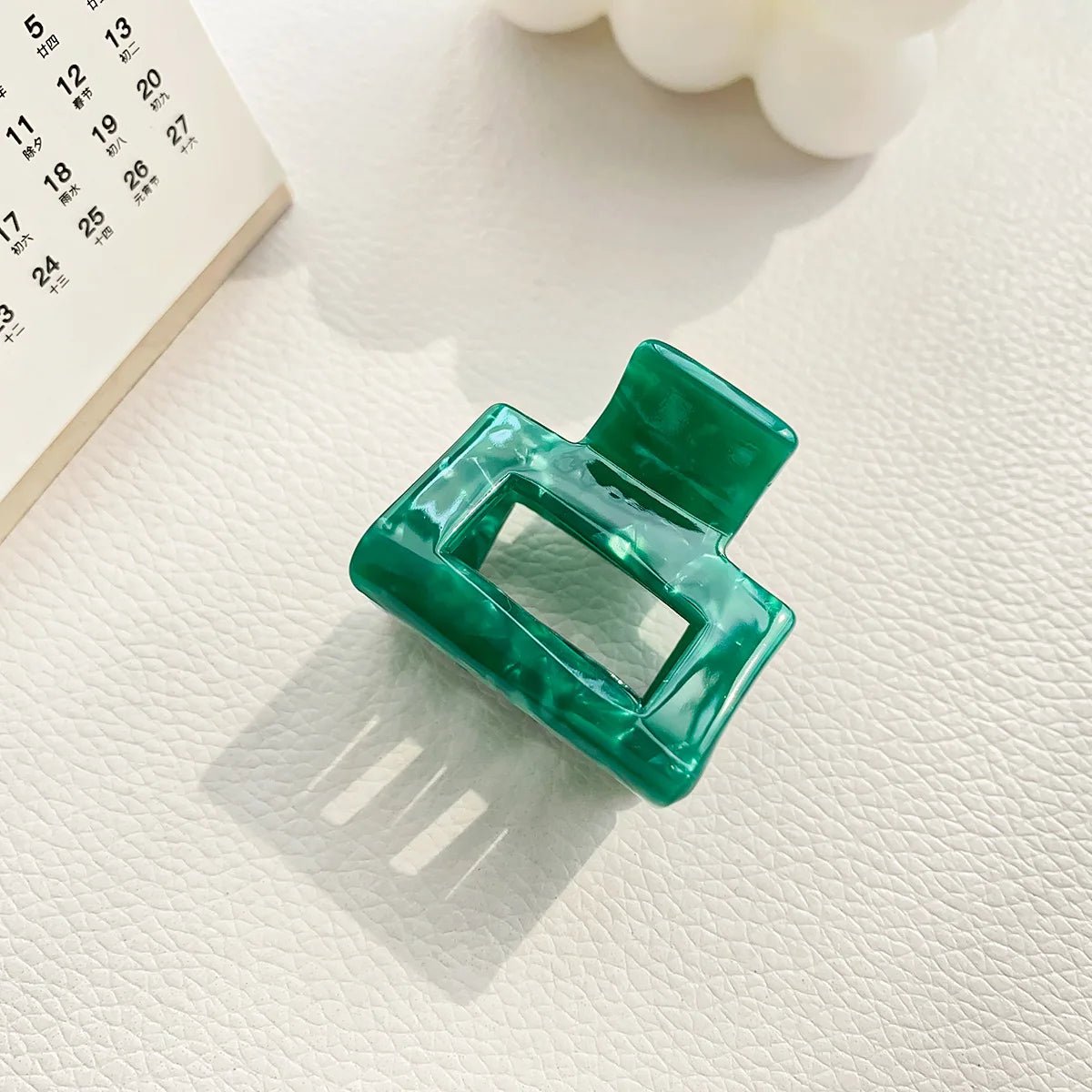 Muweordy Fashion Acetate Hollow Square Hair Claws Crab Hair Clips Marble Print Ponytail Shark Clip Barrettes Hair Accessories - PratSN