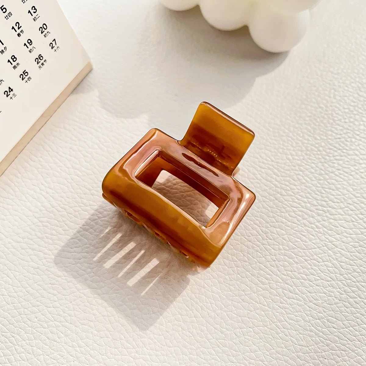Muweordy Fashion Acetate Hollow Square Hair Claws Crab Hair Clips Marble Print Ponytail Shark Clip Barrettes Hair Accessories - PratSN
