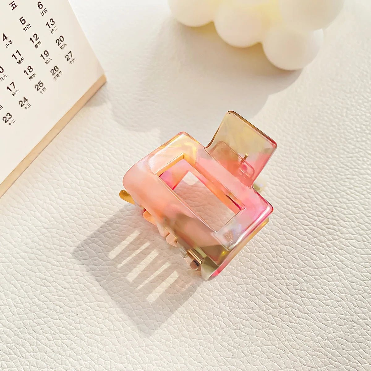 Muweordy Fashion Acetate Hollow Square Hair Claws Crab Hair Clips Marble Print Ponytail Shark Clip Barrettes Hair Accessories - PratSN