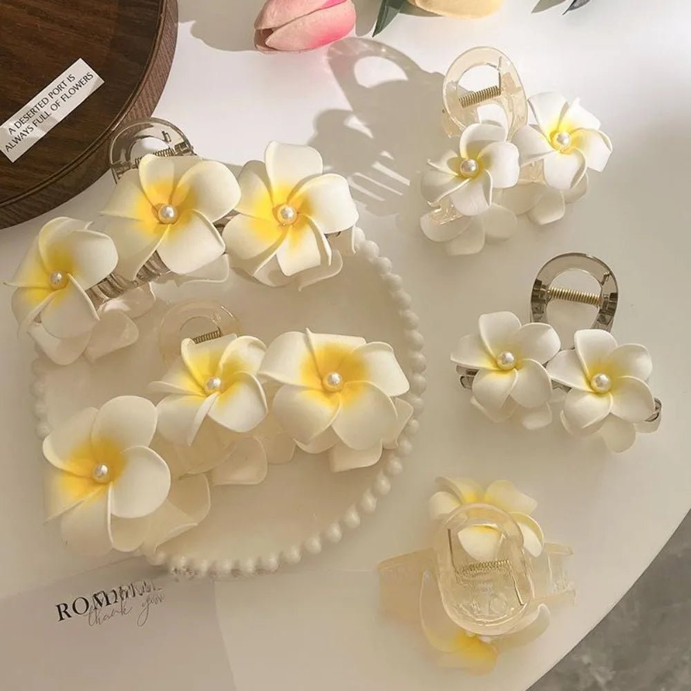 New Bohemian Yellow Flower Hair Clip Sweet Claw Hair Clip for Women Girls Spring Summer Shark Clamp Hair Accessories Заколки - PratSN