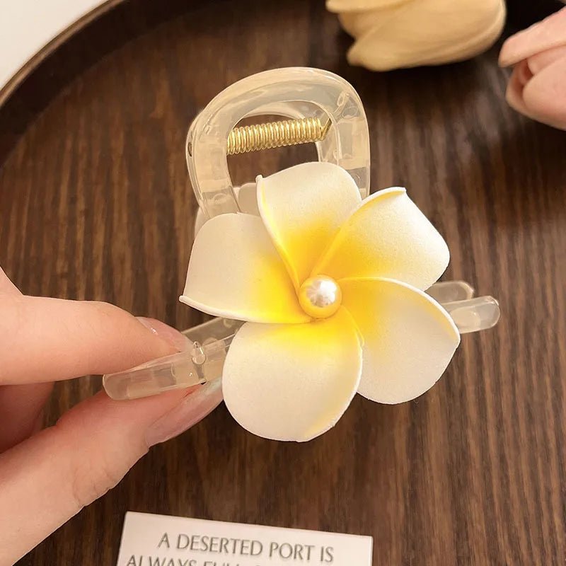 New Bohemian Yellow Flower Hair Clip Sweet Claw Hair Clip for Women Girls Spring Summer Shark Clamp Hair Accessories Заколки - PratSN