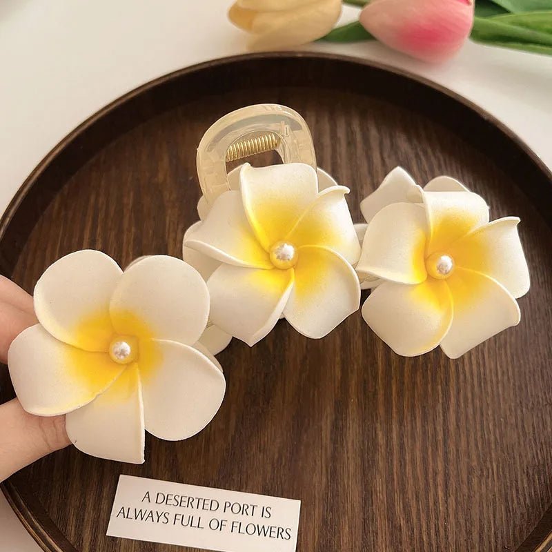 New Bohemian Yellow Flower Hair Clip Sweet Claw Hair Clip for Women Girls Spring Summer Shark Clamp Hair Accessories Заколки - PratSN