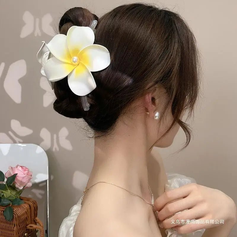 New Bohemian Yellow Flower Hair Clip Sweet Claw Hair Clip for Women Girls Spring Summer Shark Clamp Hair Accessories Заколки - PratSN