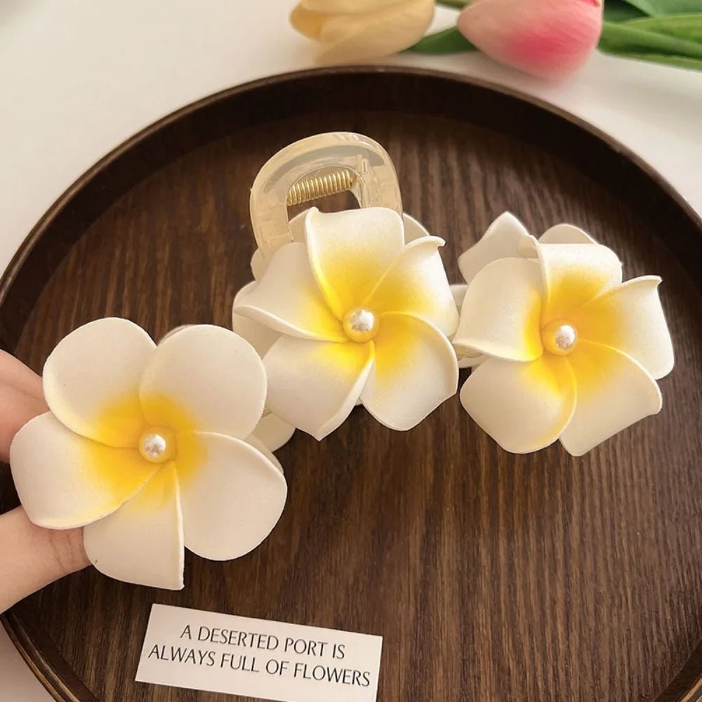 New Bohemian Yellow Flower Hair Clip Sweet Claw Hair Clip for Women Girls Spring Summer Shark Clamp Hair Accessories Заколки - PratSN
