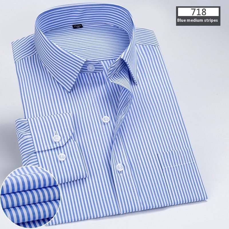 New Business Striped Spring And Autumn Men's Long - sleeved Shirt - PratSN