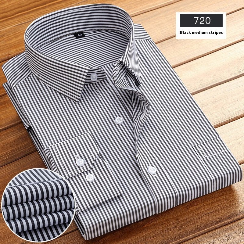New Business Striped Spring And Autumn Men's Long - sleeved Shirt - PratSN