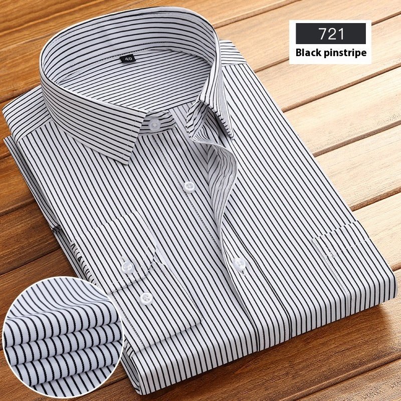 New Business Striped Spring And Autumn Men's Long - sleeved Shirt - PratSN