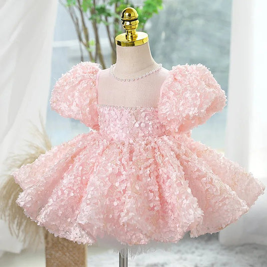 New Children's Princess Dress Sweet Flower Children Pompous Gauze Little Girl Birthday Costume Luxury Design - PratSN