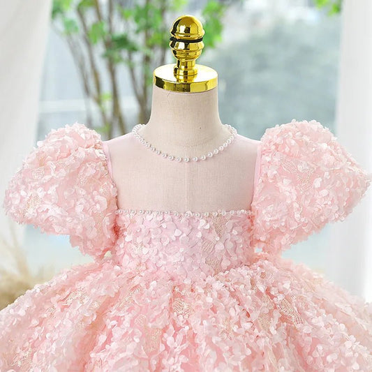 New Children's Princess Dress Sweet Flower Children Pompous Gauze Little Girl Birthday Costume Luxury Design - PratSN