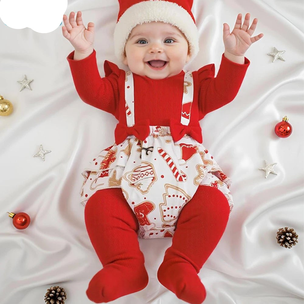 New Christmas Costume Baby Girl Party dress new autumn children's princess dress baby girl sweet jumpsuit - PratSN