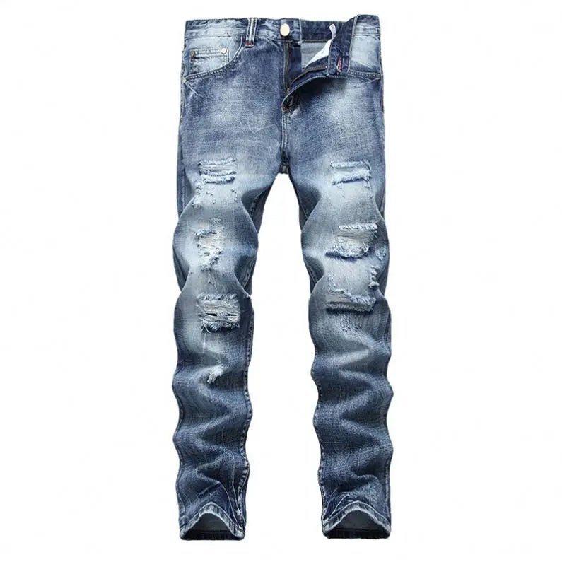 New Classic Men's Denim Long Trousers Mechanics Fashion Complete Set Zipper Casual Pencil Pants for Autumn Hip Hop Perfection - PratSN