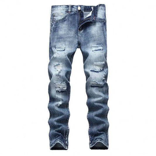 New Classic Men's Denim Long Trousers Mechanics Fashion Complete Set Zipper Casual Pencil Pants for Autumn Hip Hop Perfection - PratSN
