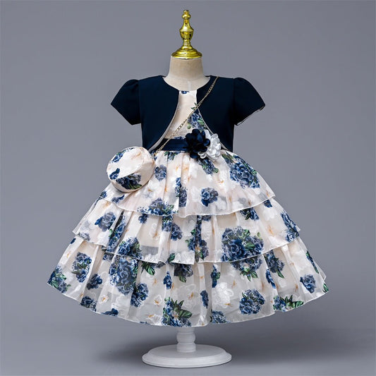 New Dress Girl Short Sleeve Suit Girls' Princess Dress - PratSN