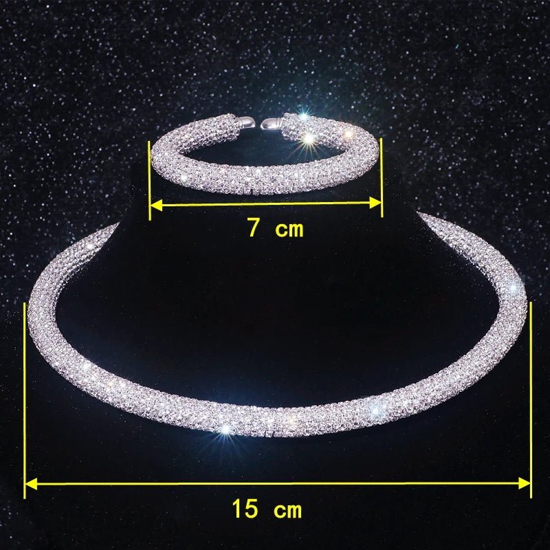 New Fashion Rhinestone Collar Choker Necklace for Women Exaggerated Simple Big Chunky Chain Necklace Torques Jewelry Accessories - PratSN