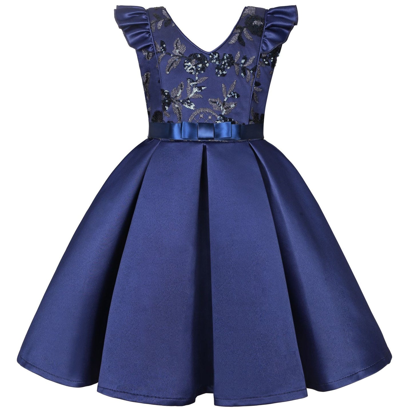 New Girls' Sequin Dress With Small Flying Sleeves - PratSN