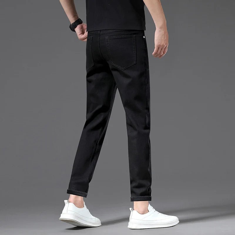 New High Quality Comfortable Breathable Cold Pure Black Straight Leg Formal Jeans - PratSN