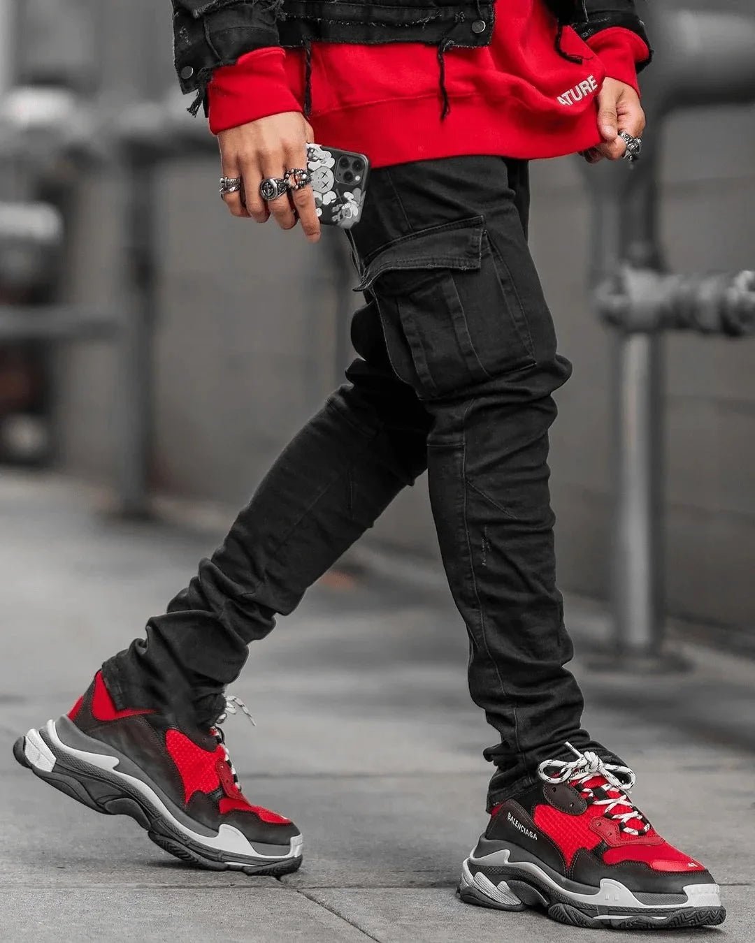 new Jeans Men Pants Wash Solid Color Multi Pockets Denim Mid Waist Cargo Jeans Plus Size Fahsion Casual Trousers Male Daily Wear - PratSN