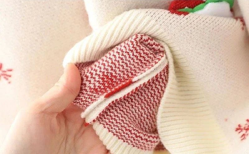 New Kids Christmas Sweaters Winter Girls Print Knit Clothes Children Xmas Cotton Pullover Autumn Warm Knitwear Tops 1 - 6 Years - PratSN