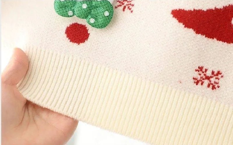 New Kids Christmas Sweaters Winter Girls Print Knit Clothes Children Xmas Cotton Pullover Autumn Warm Knitwear Tops 1 - 6 Years - PratSN